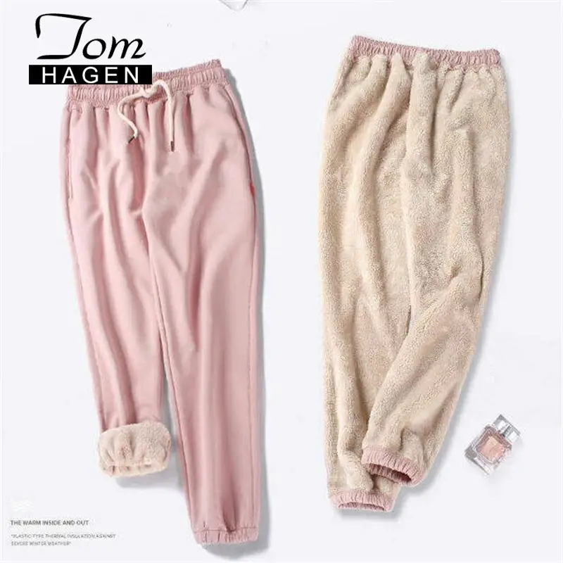 Женские зимние теплые штаны Tom Hagen кашемировые повседневные Свободные флисовые