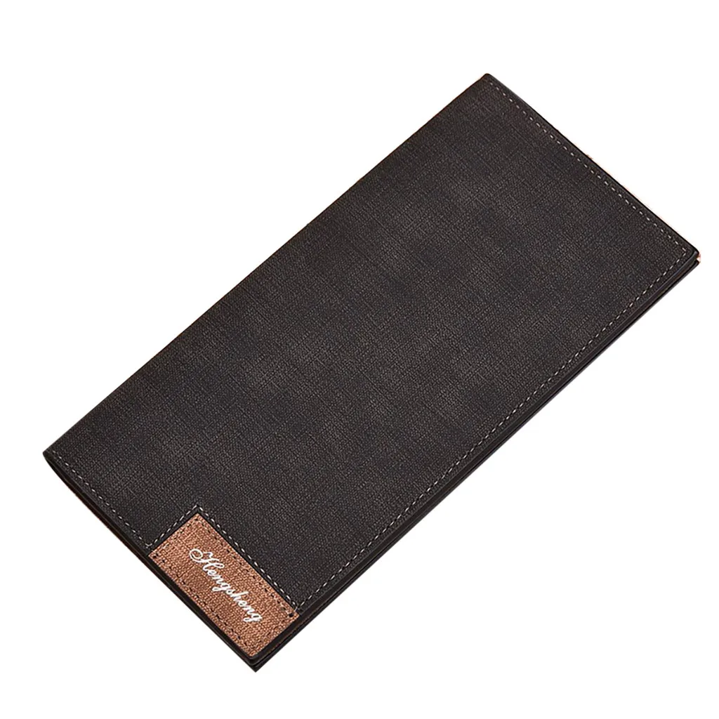 Мужской новый простой кошелек для монет 2020 однотонный длинный бумажник в стиле