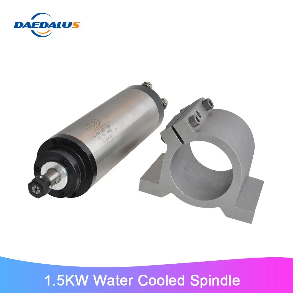 Шпиндель с водяным охлаждением 1 5 кВт 65 мм двигатель шпинделя ЧПУ ER11 фрезерный