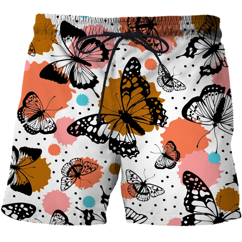 New Boys 3D Cool Butterfly graffiti Shorts Kids Cartoon Abstract Shorts Girls Children Summer Beach Loose Shorts Casual Pants