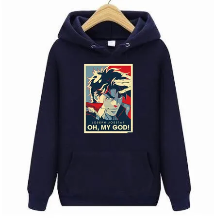 

NEW Joseph Joestar OH MY GOD Hoodies Sweatshirts Men Bizarre Adventure Jojo Hooded Hoodie Autumn Harajuku Hip Hop Streetwear