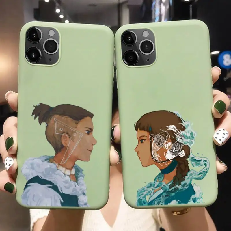 

Anime Avatar The Last Airbender Phone Case For Iphone 6 6s 7 8 Plus XR X XS XSmax 11 12 Pro Mini Max Candy Green Silicone Cover
