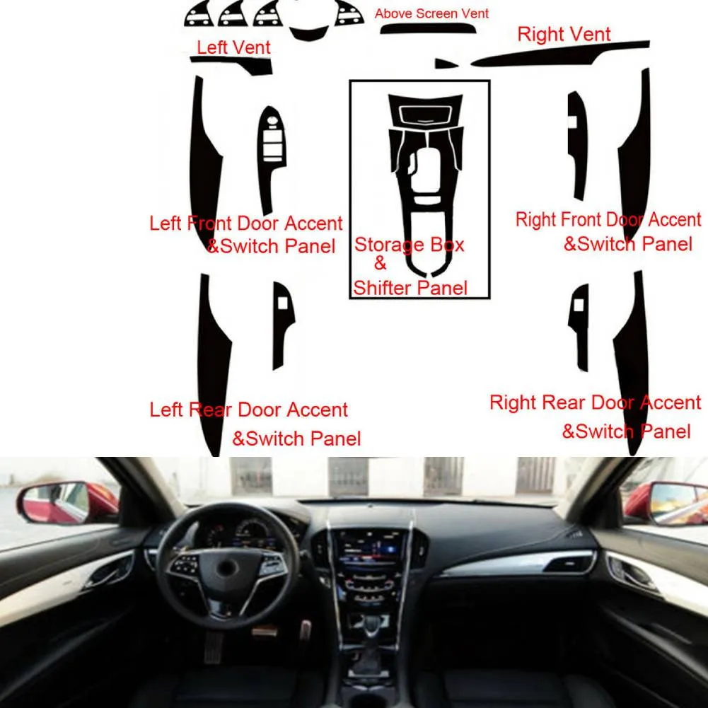 

Reflective Interior Trim Sticker Replacement Vinyl 5D For 2013-2017 Cadillac ATS