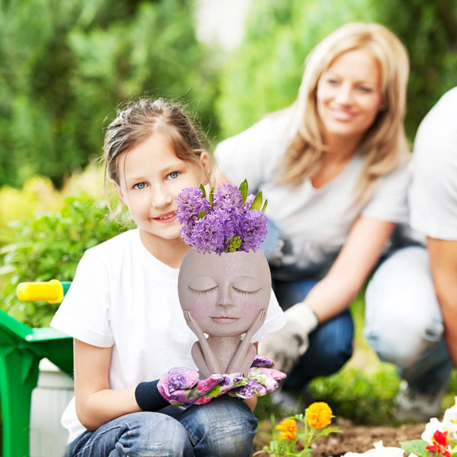 Художественная портретная скульптура цветочный горшок для девочек лицевая