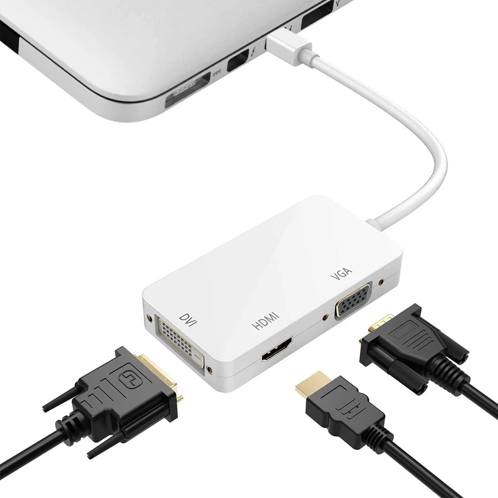 Преобразователь Mini DisplayPort в 4K HDMI-совместимый 1080P VGA DVI для Macbook Pro Air Thunderbolt проектор
