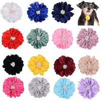 100pcs dog flower collar dog bow tie dog supplies slidable pet dog collar accessories small dog cat bowties collar charms