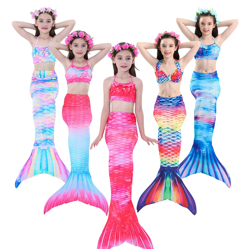 

Girl Mermaid Costume Dress Up Little Mermaid Swimsuit Girl Outfit Suit Kids Fun Summer Beach Vacation Summer Carnival Costume