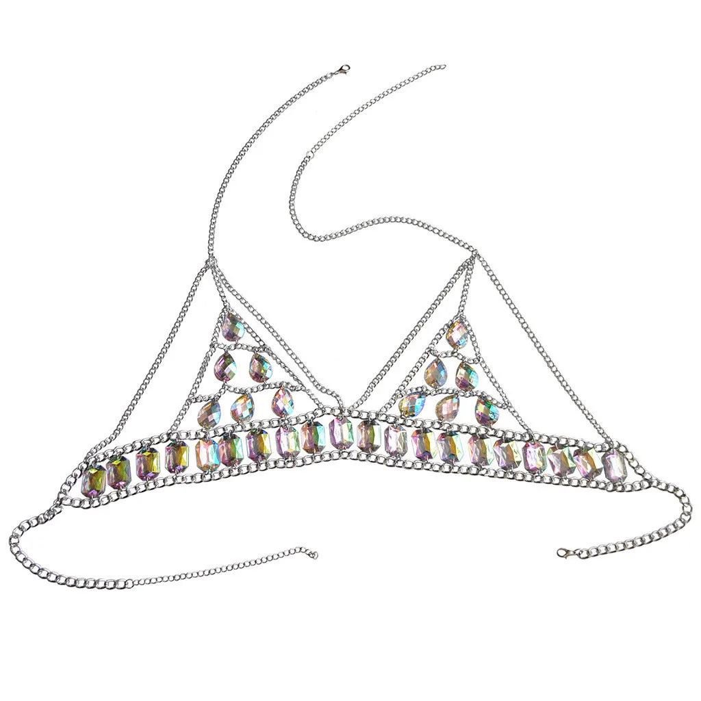 Очаровательные стразы кисточка цепь для тела сексуальный пляжный золотой