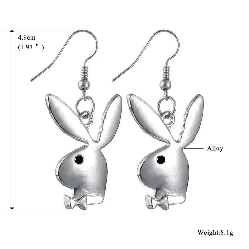 

Trendy Lady's Fashionable Cute Long Earring Necklace, Playboy Hip Hop Charm Titanium Steel Necklace Lady Long Earrings, Women