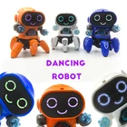 Танцующий Робот, шестиклиновый осьминог, Интеллектуальный робот со светодиодсветильник кой, развивающая игрушечная машинка, крутой подарок на день рождения, игрушки для детей