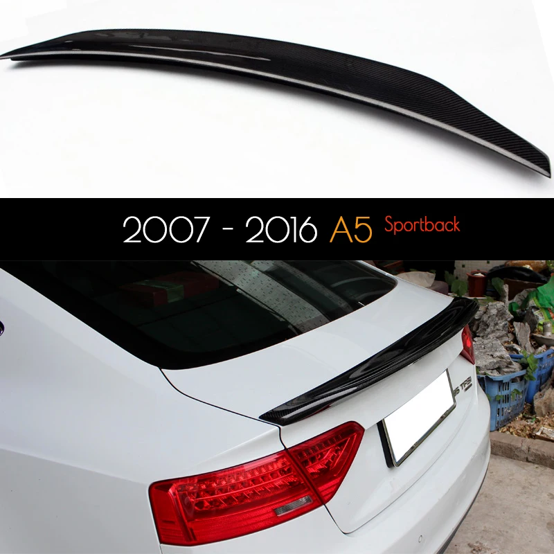 

Высококачественный спойлер из углеродного волокна для багажника, заднее крыло для Audi A5 8T (2007 - 2016) 4-дверного седана, защита от УФ-излучения, Г...