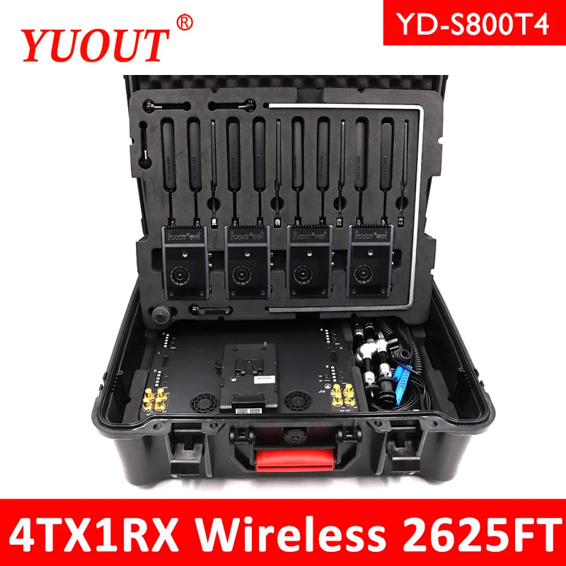 YUOUT 4 Передача + 1 прием HDMI SDI Беспроводная передача 800 метров Нулевая задержка WHDI