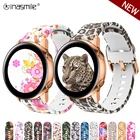 Ремешок силиконовый для Samsung Galaxy Watch 3 41 мм 45 мм Gear S2 S3, браслет с принтом для Samsung Active 2 1, 20 мм 22 мм