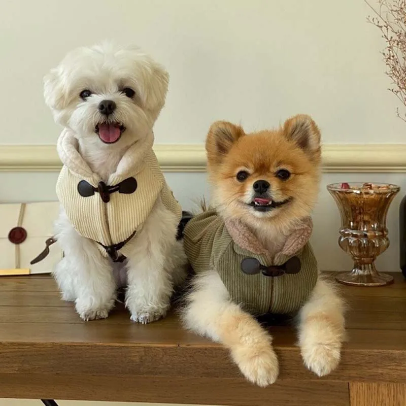 

Autumn and winter puppy dog two-legged vest thickened warm cotton coat small dog puppies cat autumn new pet clothes