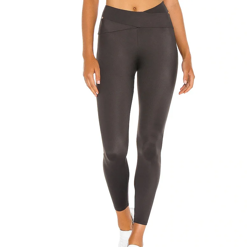 

shiny full length spild color gym leggings for women push up yoga pants