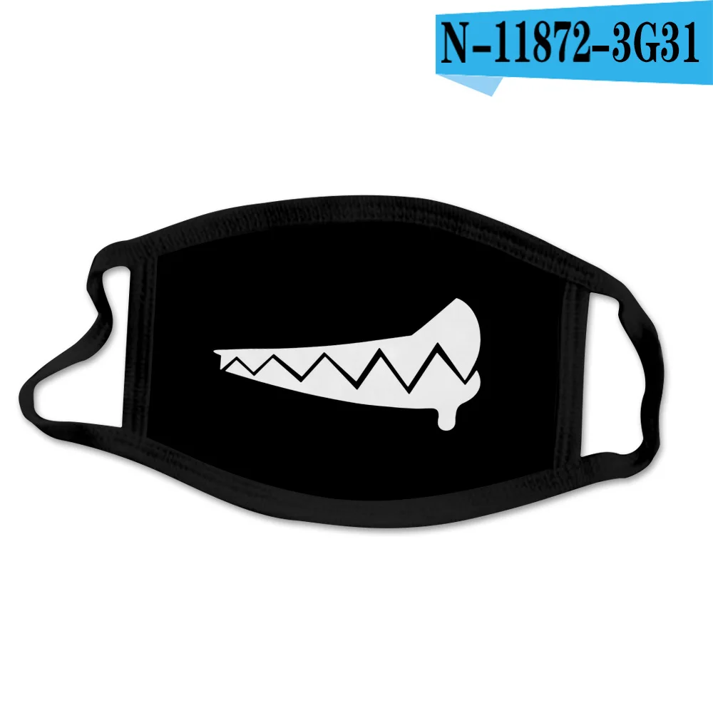 1 шт. маска для лица унисекс с принтом милого медведя однотонная черная