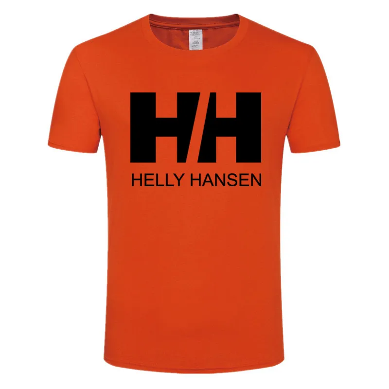 

Men's T-shirt short sleeve men's and women's solid color HH print comfortable round neck top Thin section breathable casual all-