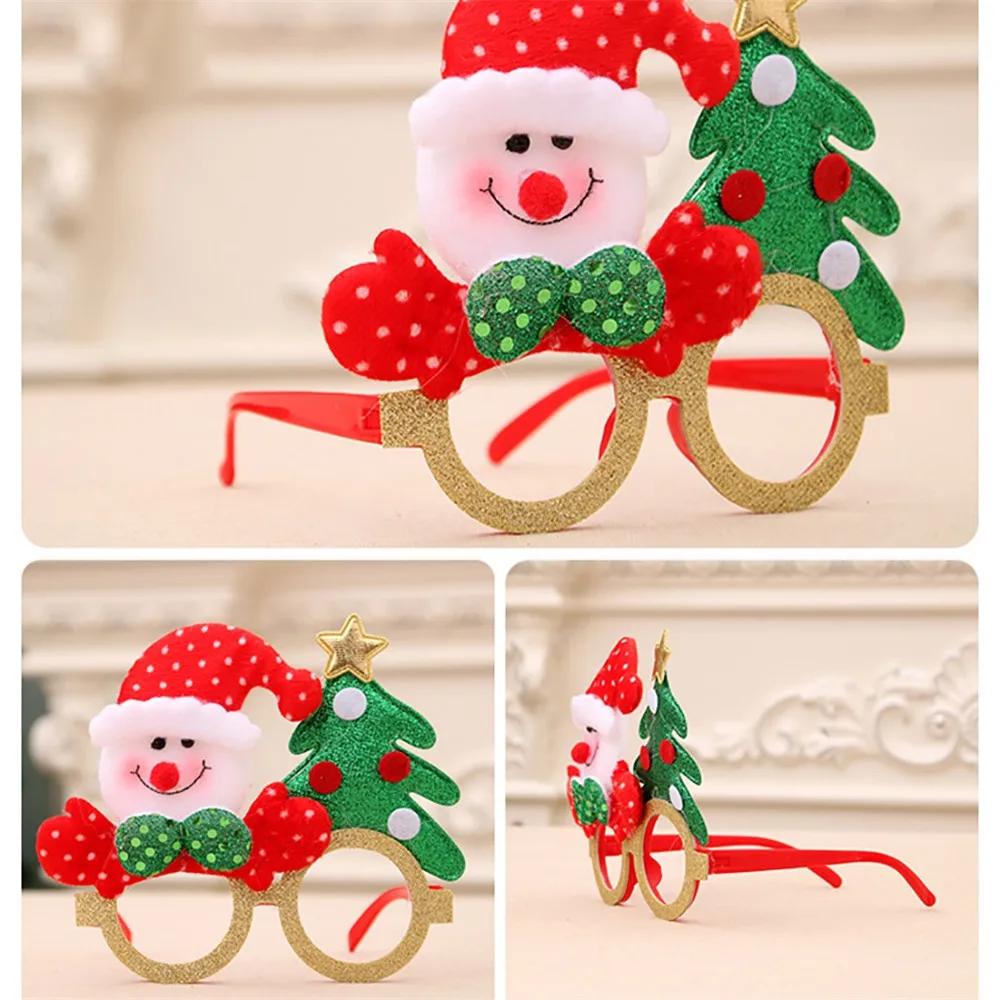 Рождественские украшения Санта Снеговик рога очки фестиваль вечерние игрушки
