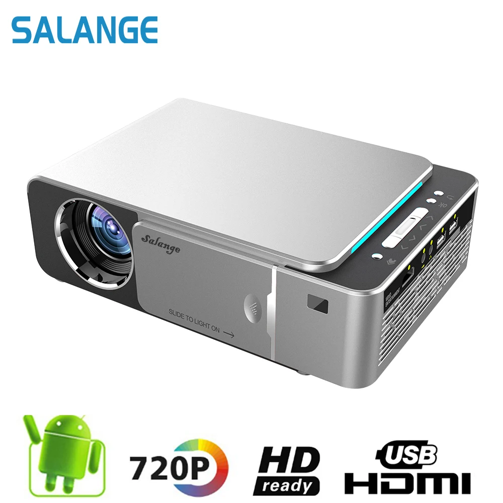 

Salange T6 Support 1080P Android Mini Projector Portable Home Theater Smart TV WIFI Beamer LED Projectors For 3D 4K Movie Phone