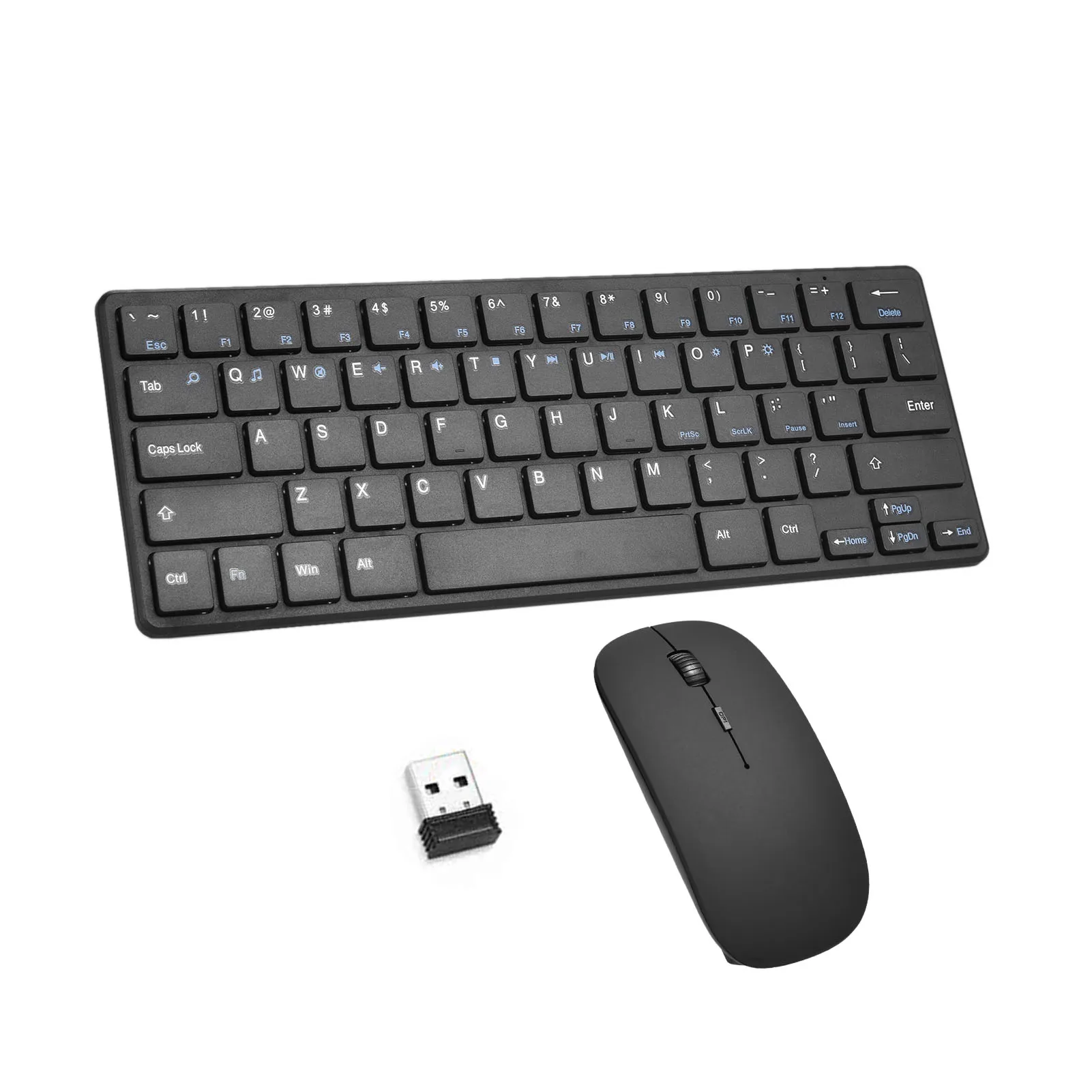 

Беспроводная клавиатура и мышь комбо с приемником для Windows PC 2,4G беспроводная мышь Клавиатура Набор 64 клавиш FN функциональные клавиши 96 клав...