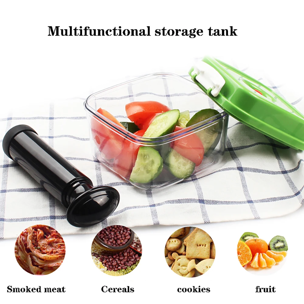 

3PCS/Set Large Capacity Food Vacuum Sealer Storage Box Square Plastic Containers Fresh Keeping Kitchen Box for Vacuum Sealer