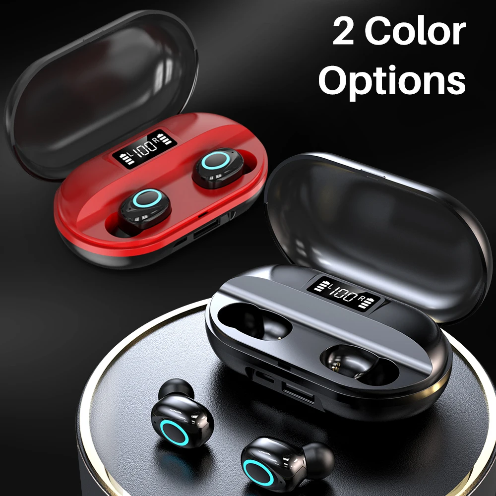 TWS-стереонаушники с зарядным устройством и светодиодный кой Bluetooth | Электроника