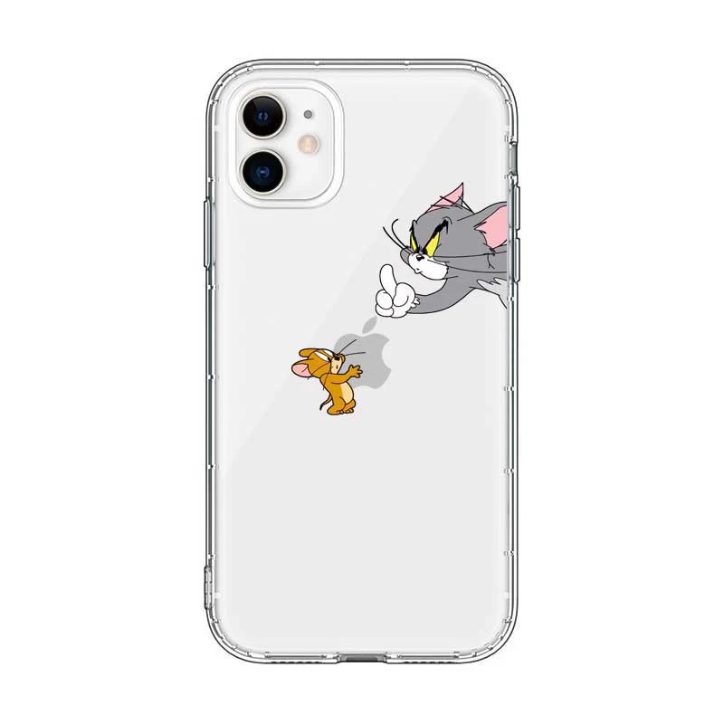 Забавный милый чехол для телефона с мультяшным котом и мышкой для iPhone 11 X XR Xs Max 8 7 6 6s Plus 11 Pro Max мягкая прозрачная задняя крышка из ТПУ - Цвет: 2