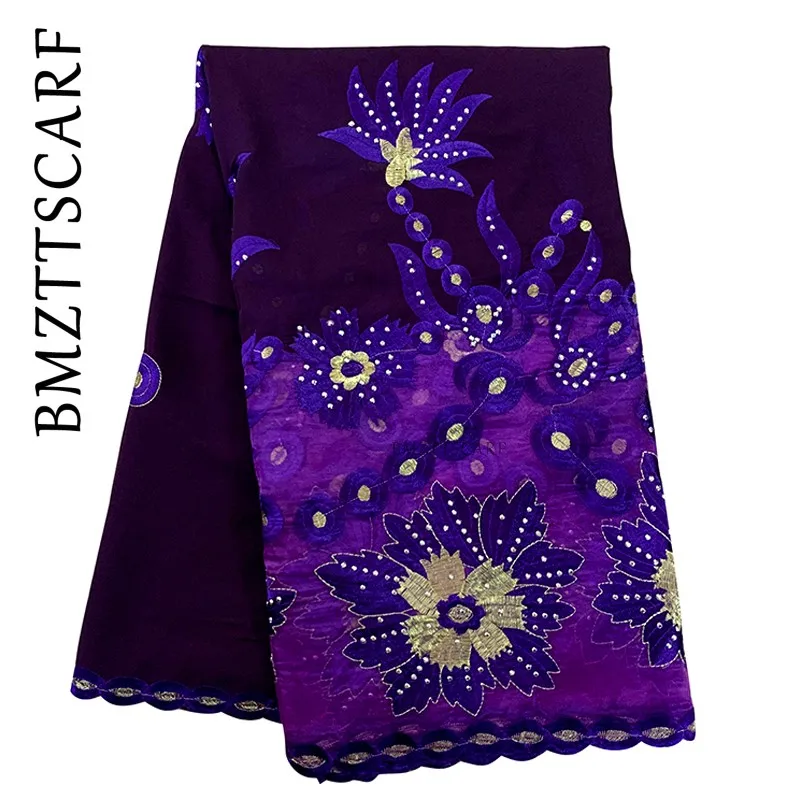 

2020 New African Women Scarfs muslim embroidery soft Chiffon big scarf for shawls wraps pashmina stone scarf BM1002