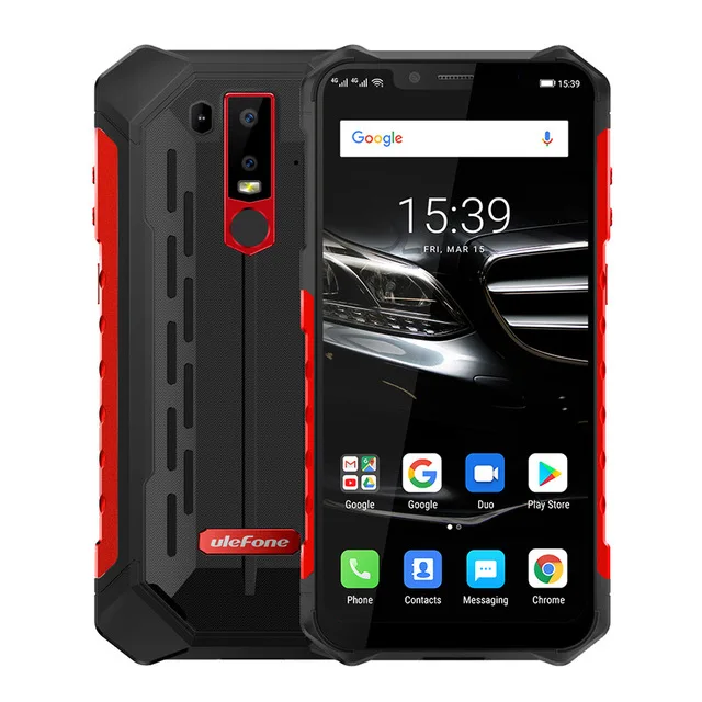 Ulefone Armor 6E IP68 Водонепроницаемый 6," Смартфон Android 9,0 Helio P70 4 Гб 64 ГБ с функцией распознавания лица NFC Беспроводное зарядное устройство для мобильного телефона - Цвет: red