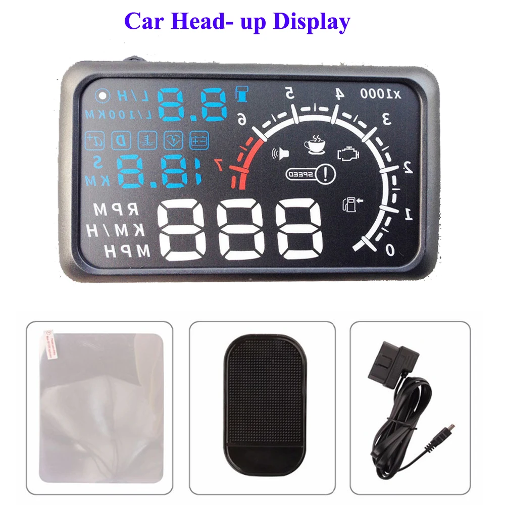 Автомобильный дисплей 4C OBDII HUD OBD2 с индикацией дальности км/ч миль/ч