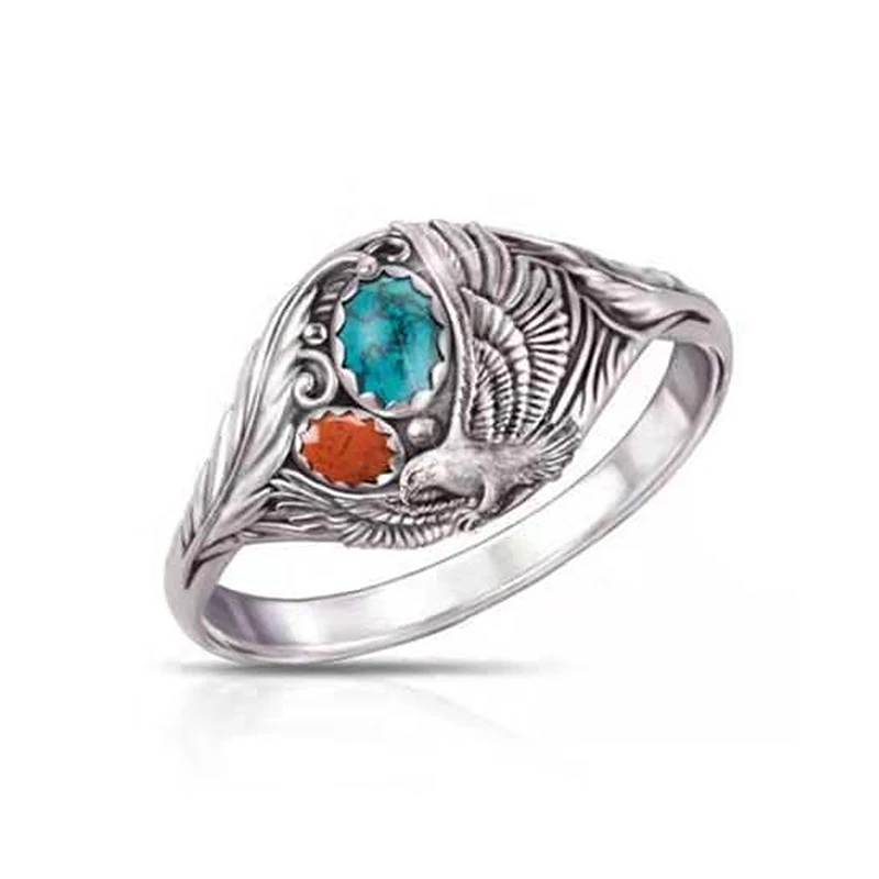 Винтажное кольцо с орлом изысканное серебряное уникальная классика женские