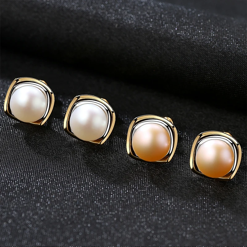 Серьги-гвоздики женские из серебра 925 пробы с натуральным жемчугом | Украшения и