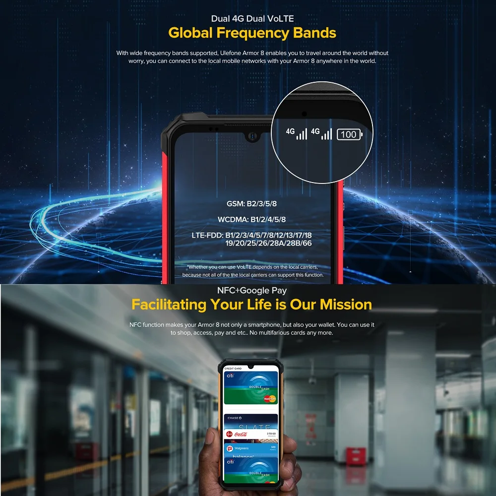 Смартфон Ulefone Armor 8 4 + 64 ГБ Android 10 6 1 дюйма 5580 мАч тройная камера 16 МП | Мобильные