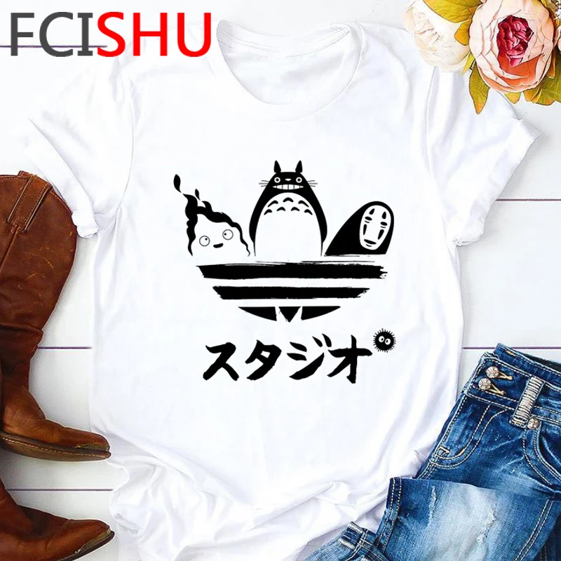Studio Ghibli Kawaii Тоторо 90s Футболка женская футболка с забавным мультипликационным