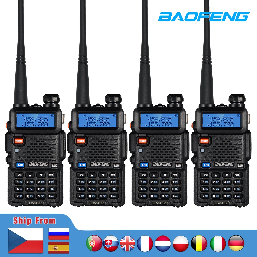 Рация Baofeng uv 5r 8 Вт 4 шт. портативное радио 10 км двухстороннее коммуникатор uv5r FM