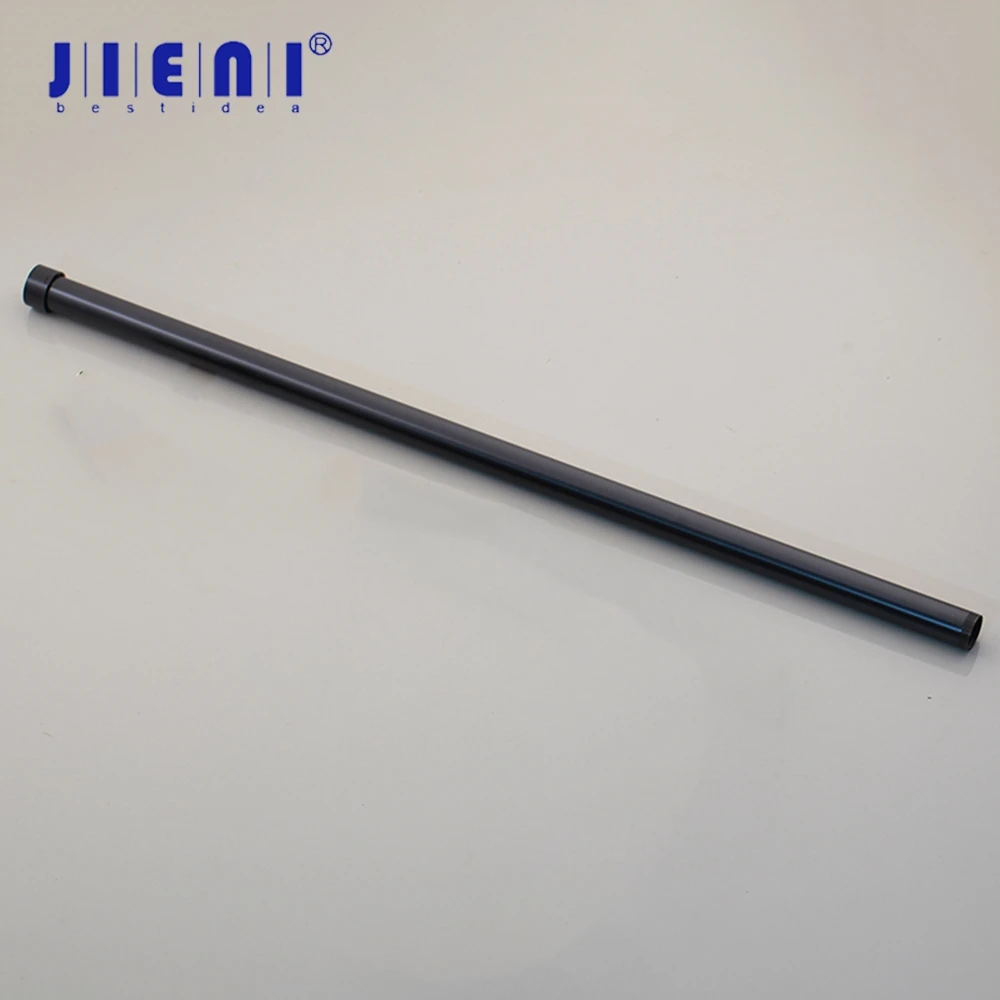 JIENI Matte Black Extension Arm Round Stainless Steel Shower Arm for Bathroom Shower Head Holder Shower Bar Rod Wall Mounted