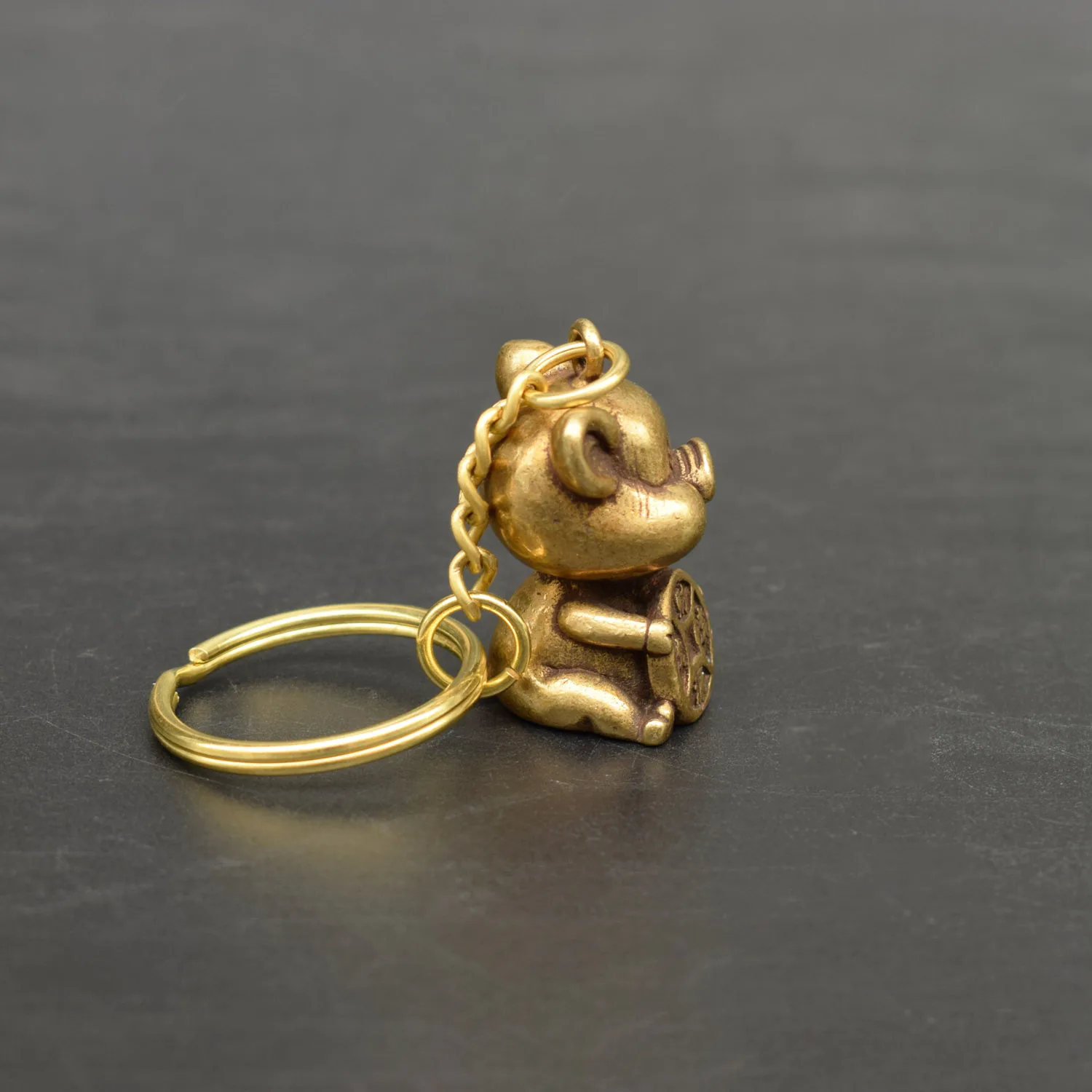 Античная латунная Подвеска со свиньей для брелока металлическая медная с