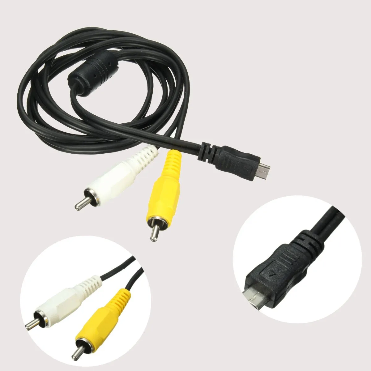 USB штекер 2 RCA Мужской AV адаптер аудио-видео кабель Шнур 140 см для samsung Android Phone