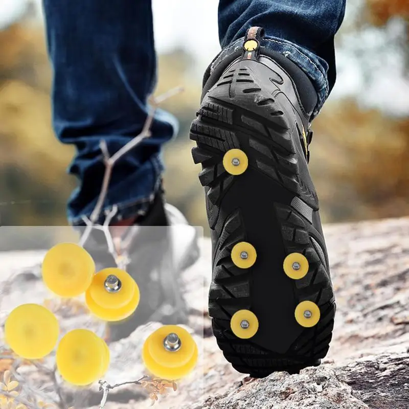 

10pcs Snow Ice Climbing Anti Slip Spikes Grips Shoes Spikes Crampon Ice Grips for Snow Weather Outdoor Work