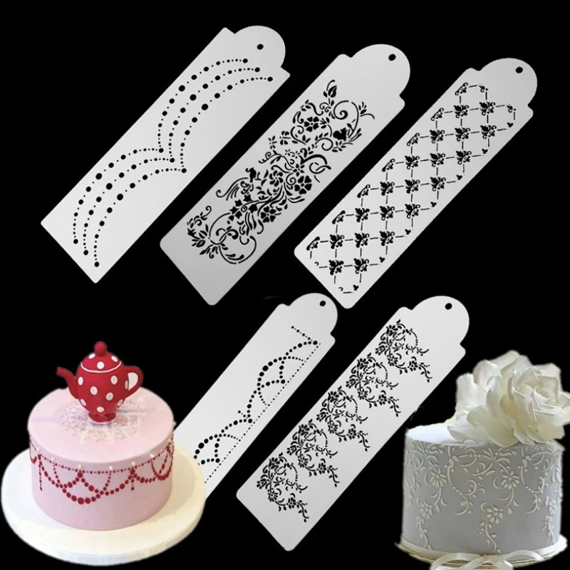 

13 models / fondant cake spray pattern cake fancy embossing pattern chocolate fudge hollow out template cake decoration tools
