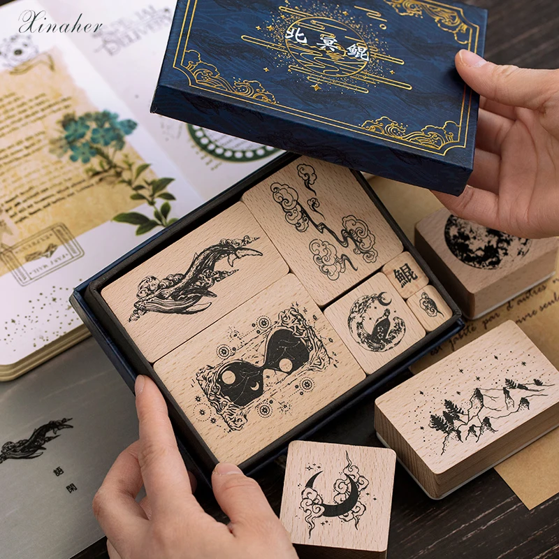 1 компл. Винтажное украшение в виде Луны облака гор отметка для скрапбукинга