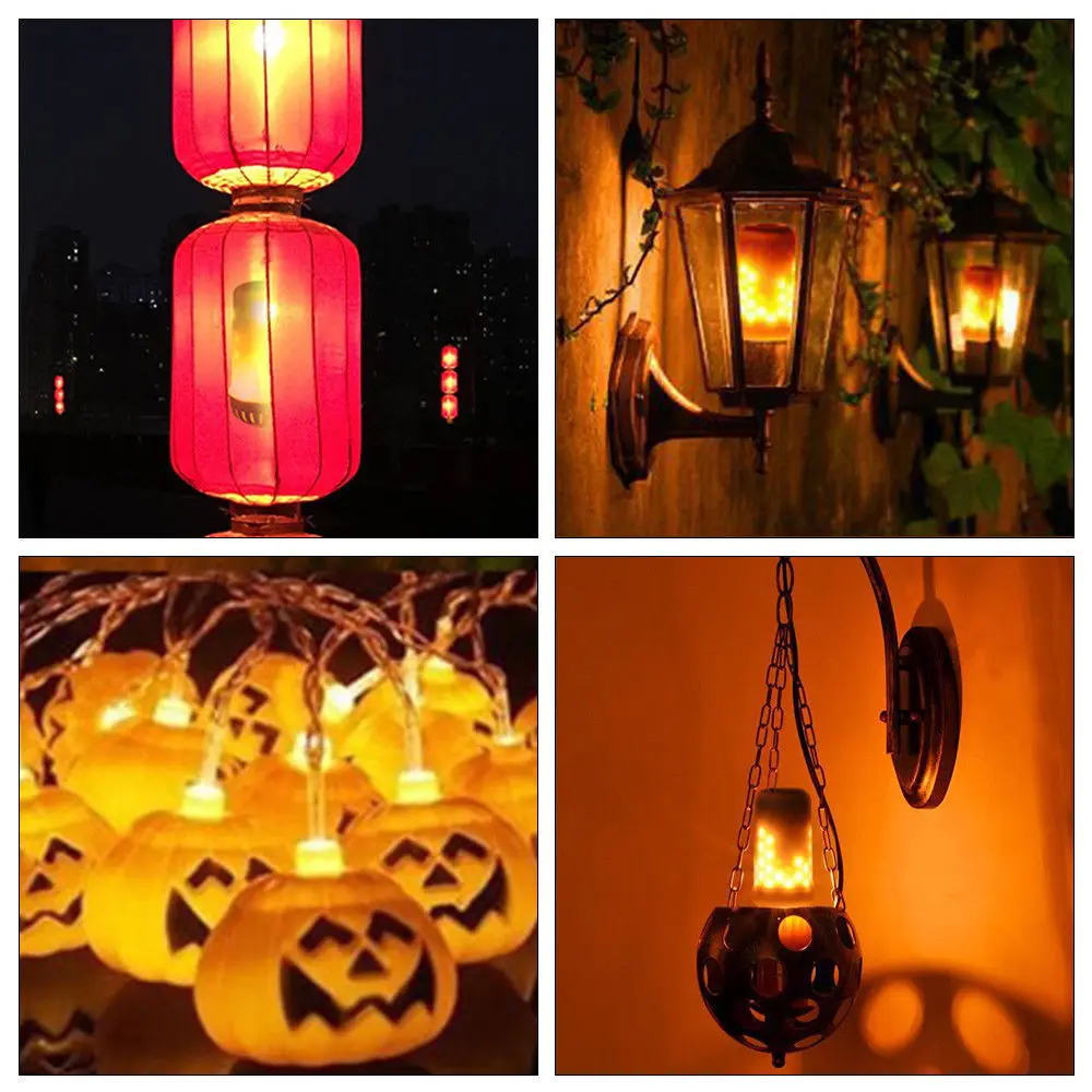 Светодиодная лампа с эффектом пламени 3 режима + датчик силы тяжести 12 Вт E27 E14 B22 85