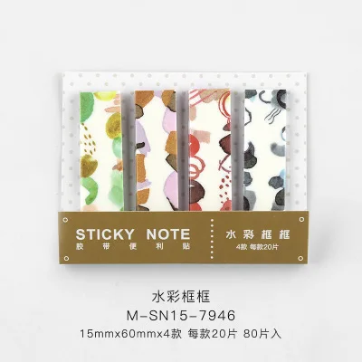 Watercolor Box 80 листов милые Стикеры для заметок Цветок Фрукты индекс наклейки Скрапбукинг DIY канцелярские наклейки для планировщика пуля журнал подарок - Цвет: Watercolor Box