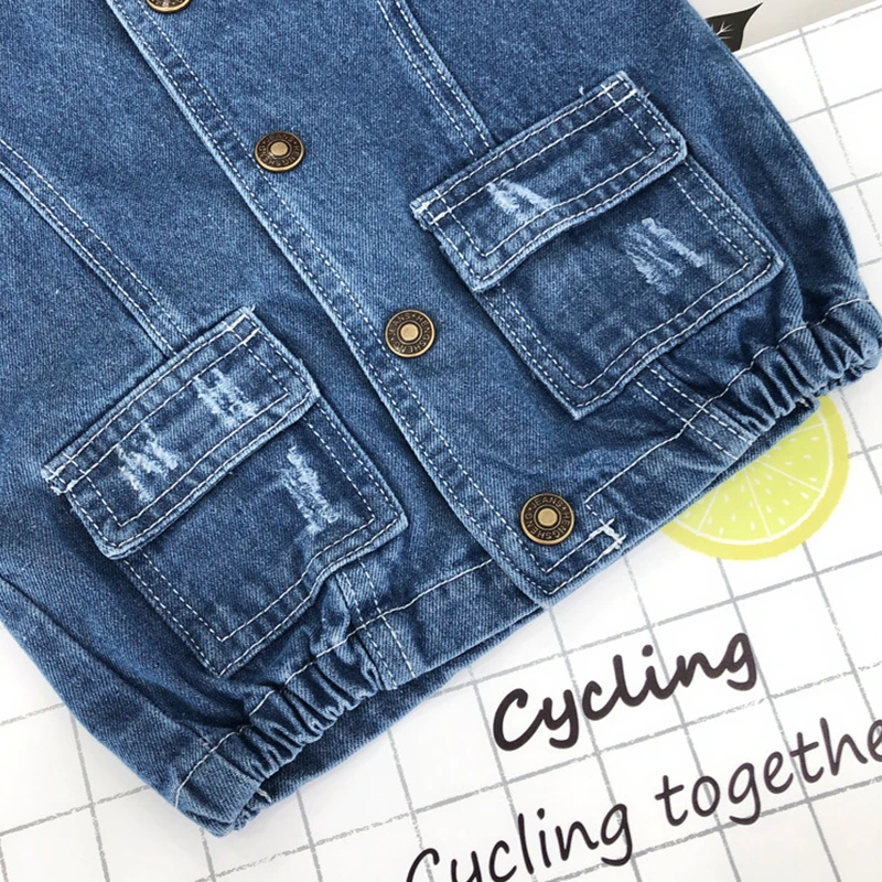 Ковбойский жилет с карманами для мальчиков куртка без рукавов девочек осенний