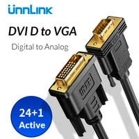 unnlink digital active dvi d 241 to vga cable adapter dvi vga converter fhd1080p60 for pc hdtv projector computer graphic