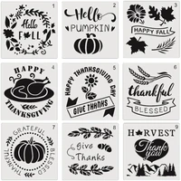 9pc 2020cm thanksgiving stencil diy wall layering painting template decor scrapbooking embossing album supplies