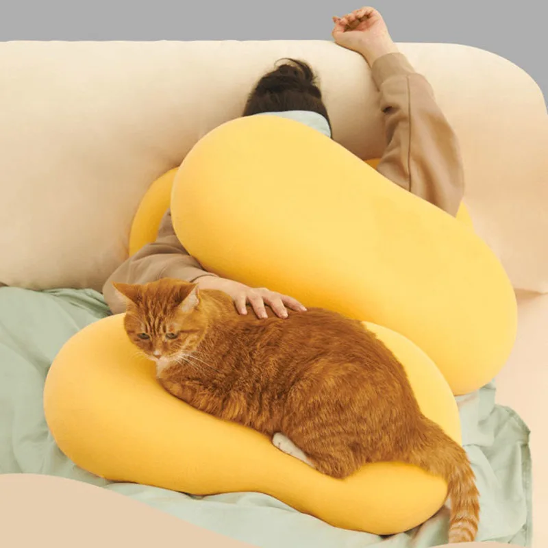 

New Cat Belly Memory Foam Slow Rebound Neck Pillow Bedroom Bedding Side Sleeping Single Soft Neck Pillow