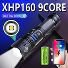 Ультраяркий светодиодный фонарик XHP160 с 9 ядрами, 5000 мАч, USB-зарядка, зум, 5 режимов, тактический фонарик, фонарик с батареей 1865026650