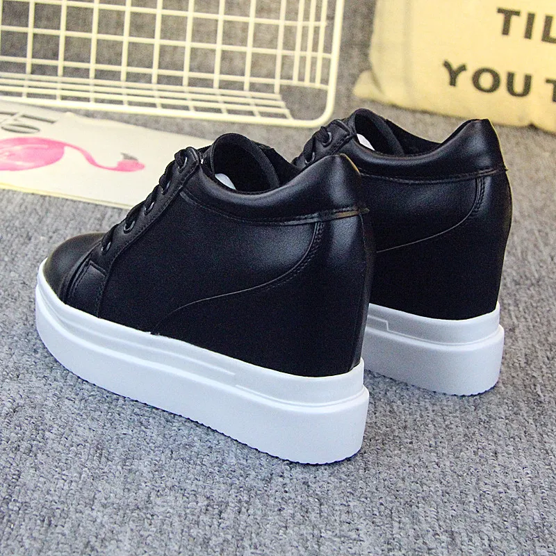 Женские туфли на платформе 10 см повседневные кроссовки толстой подошве обувь