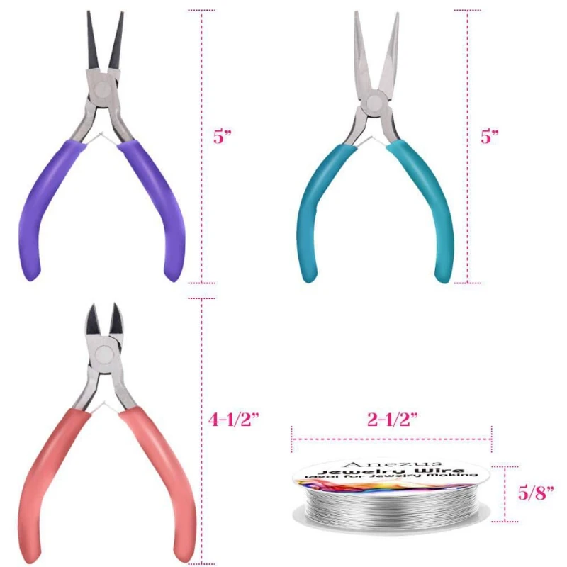 

7 Pack Jewelry Making Tools Needle Nosed Round Nose Pliers Side Cutters Beading Jewelry Wires Jewelry Making Supplies